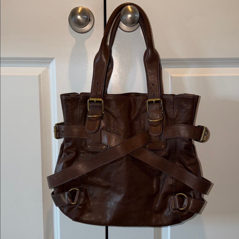 🔥KOOBA Chocolate Brown Leather Satchel Bag